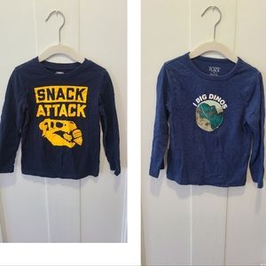 Set of 2- Toddler Dino long sleeve tees
